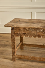 Rustic Carved Console Table