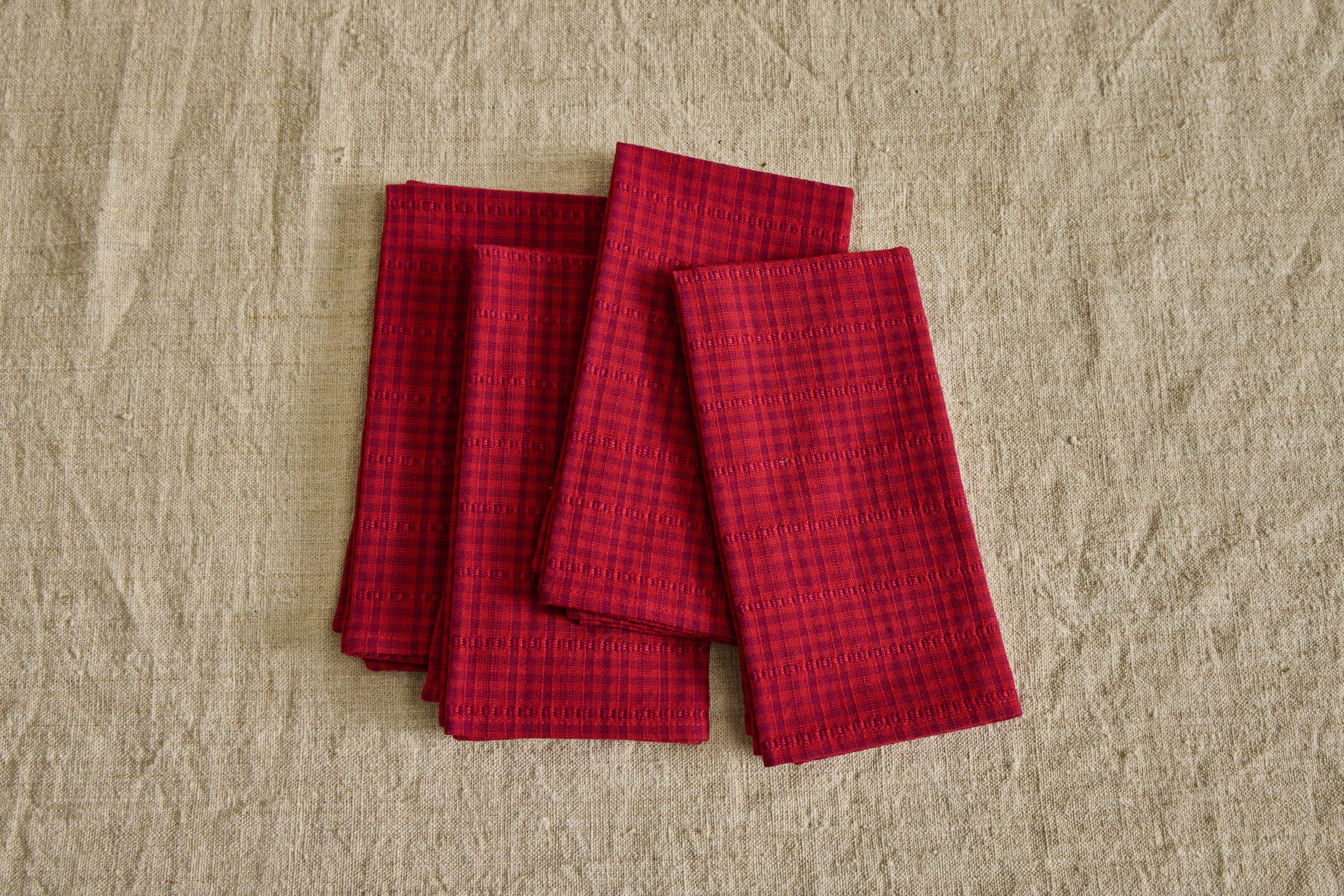 Soho Crimson Red Napkins, Set of 4