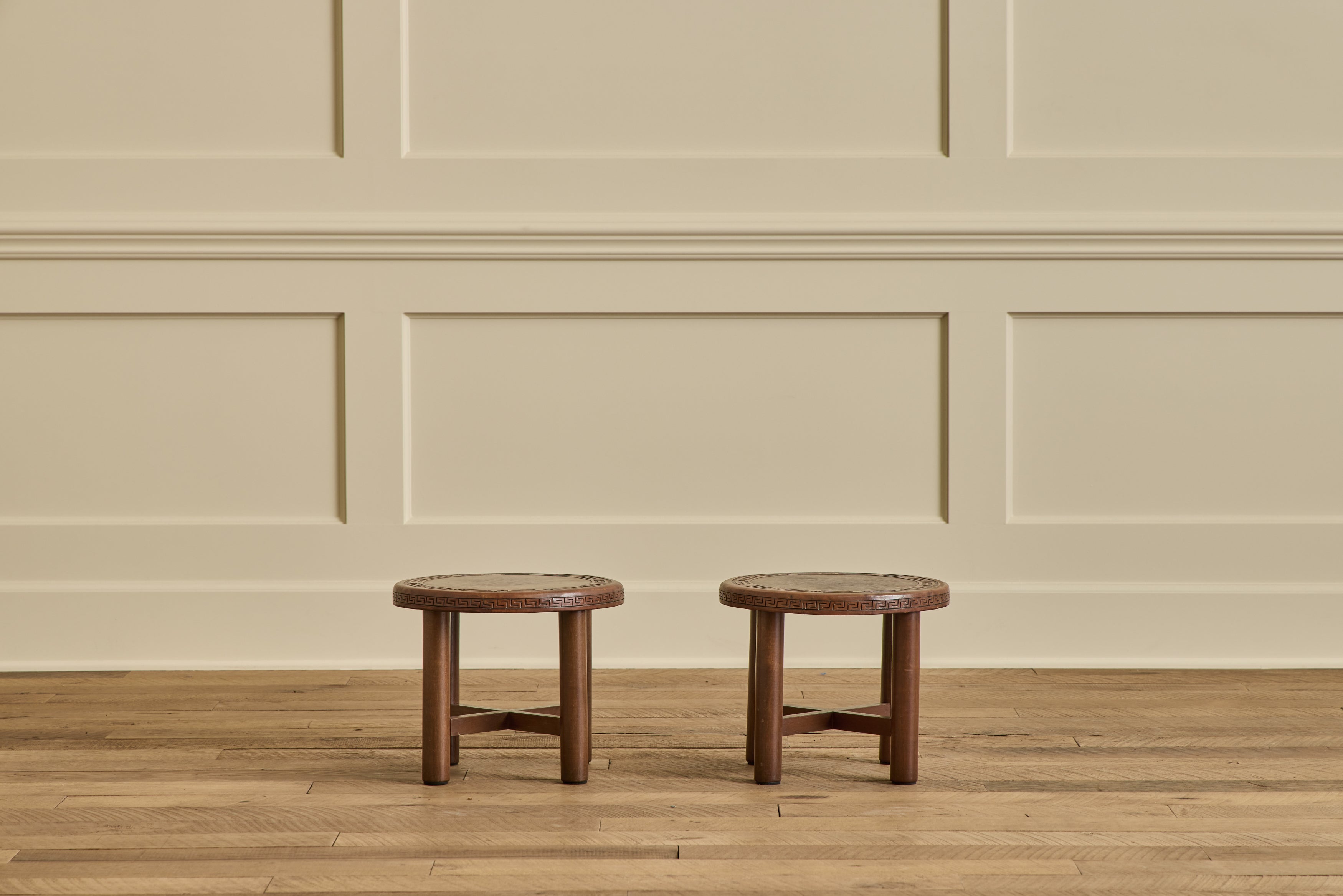 Pair of Angel Pazmino Style Side Tables