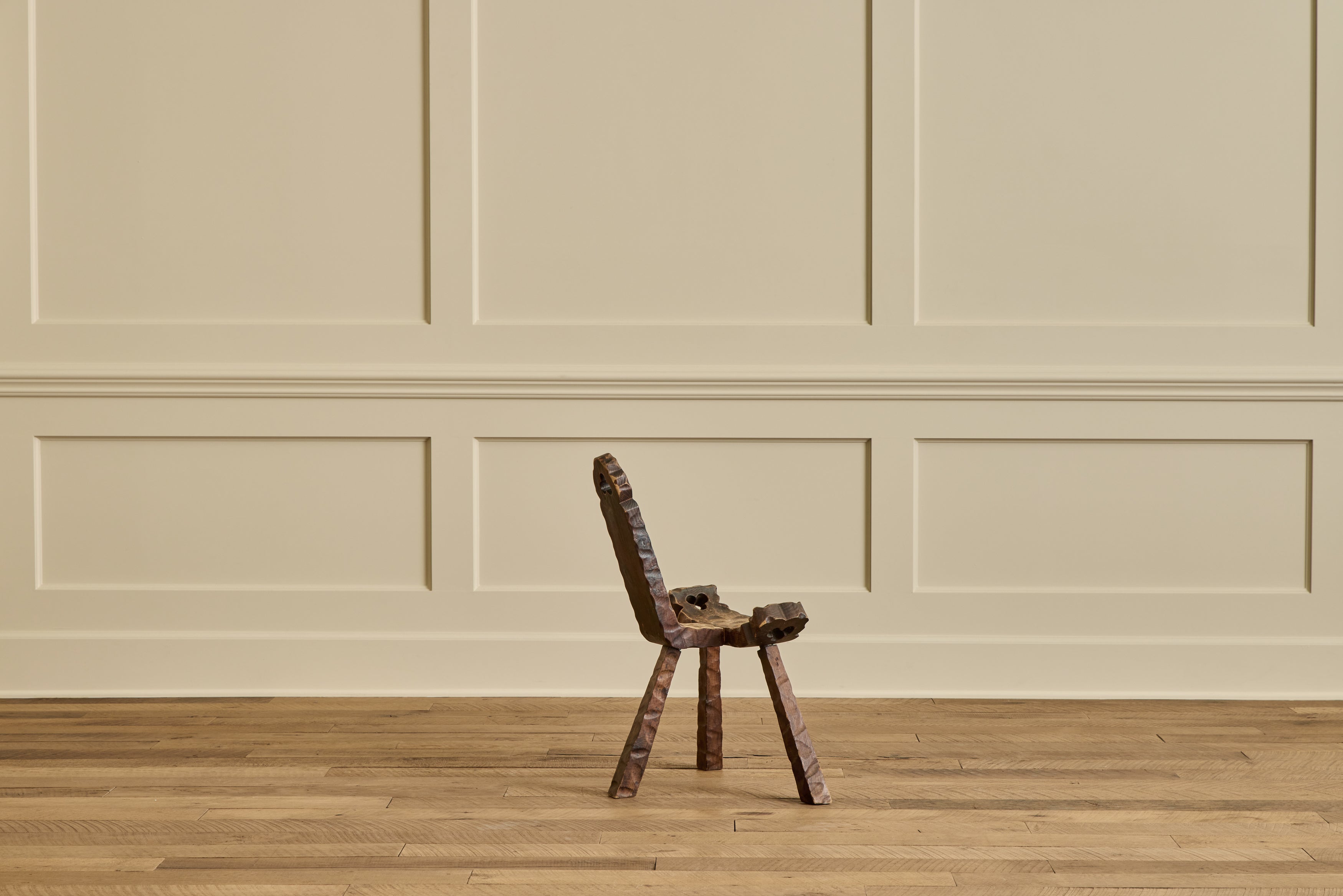 Spanish Carved Oak Side Chair