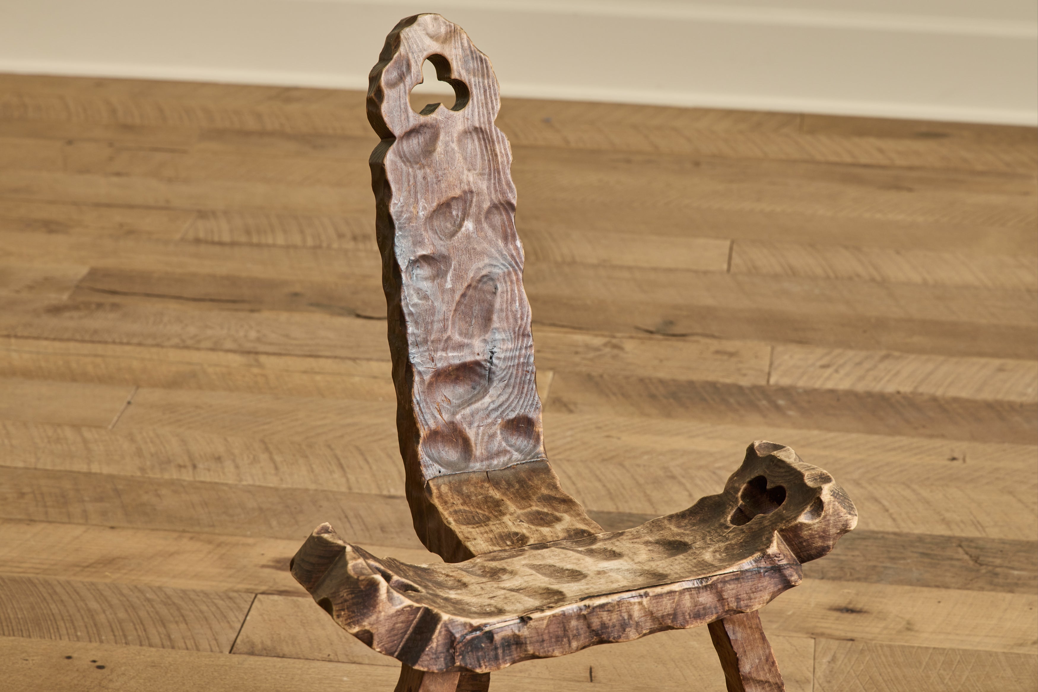 Spanish Carved Oak Side Chair