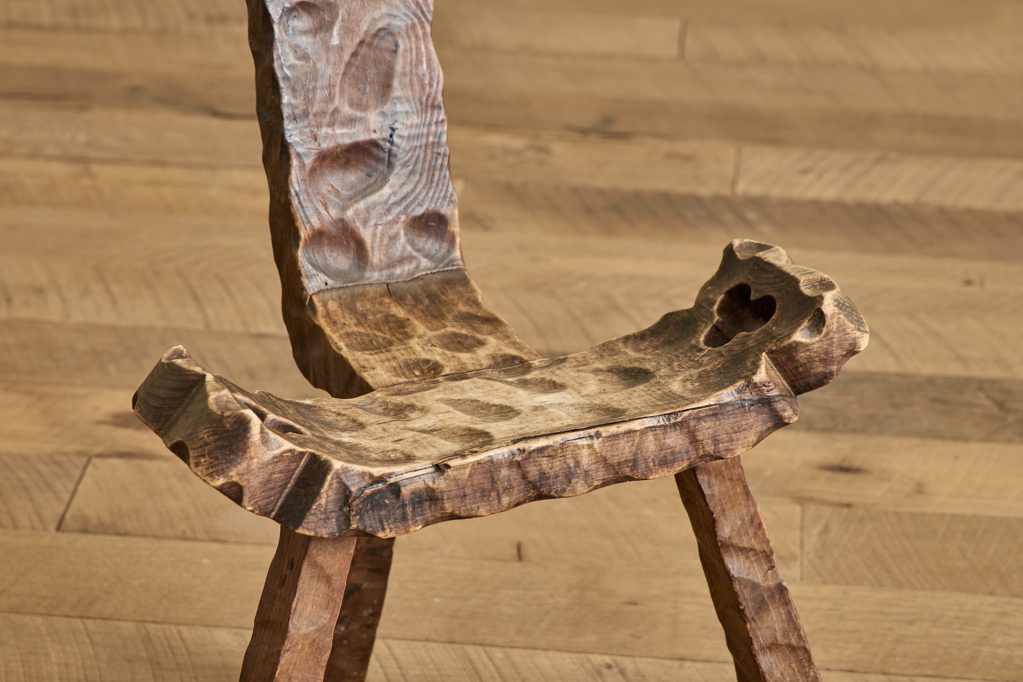 Spanish Carved Oak Side Chair