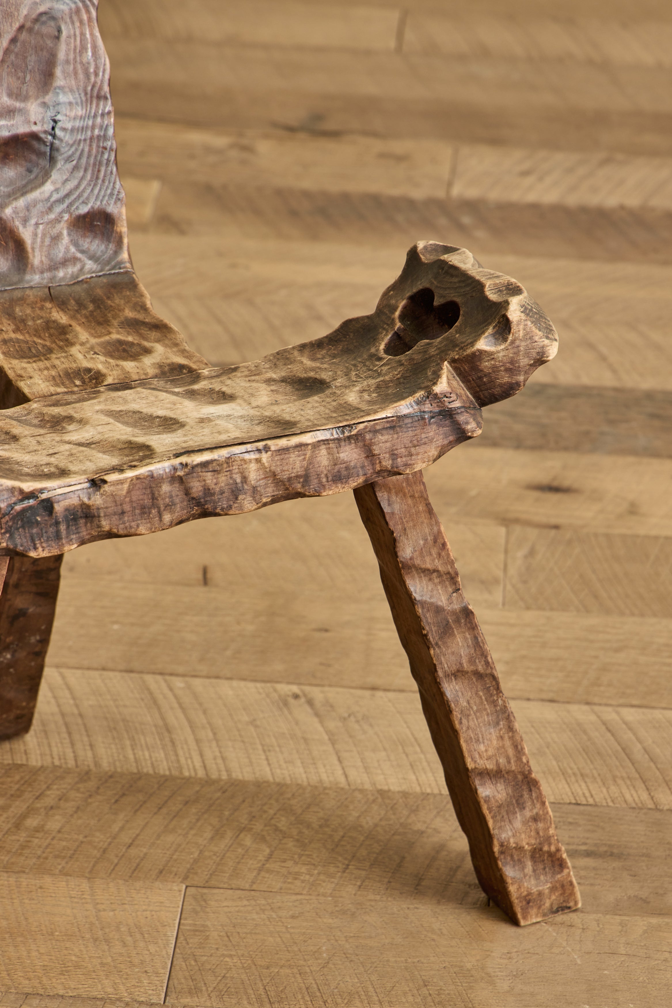 Spanish Carved Oak Side Chair