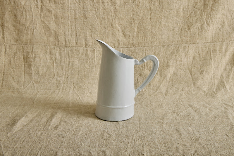 White Simple Hand-Glazed Ceramic Large Pitcher