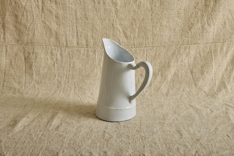 White Simple Hand-Glazed Ceramic Large Pitcher