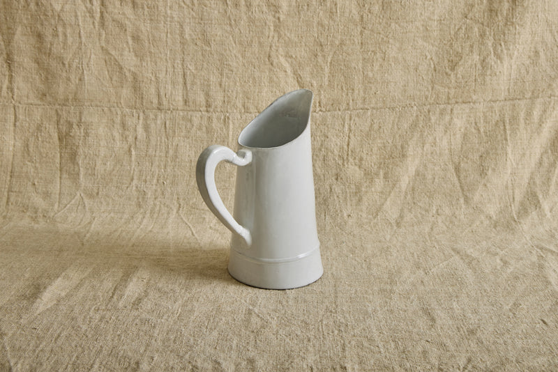 White Simple Hand-Glazed Ceramic Large Pitcher