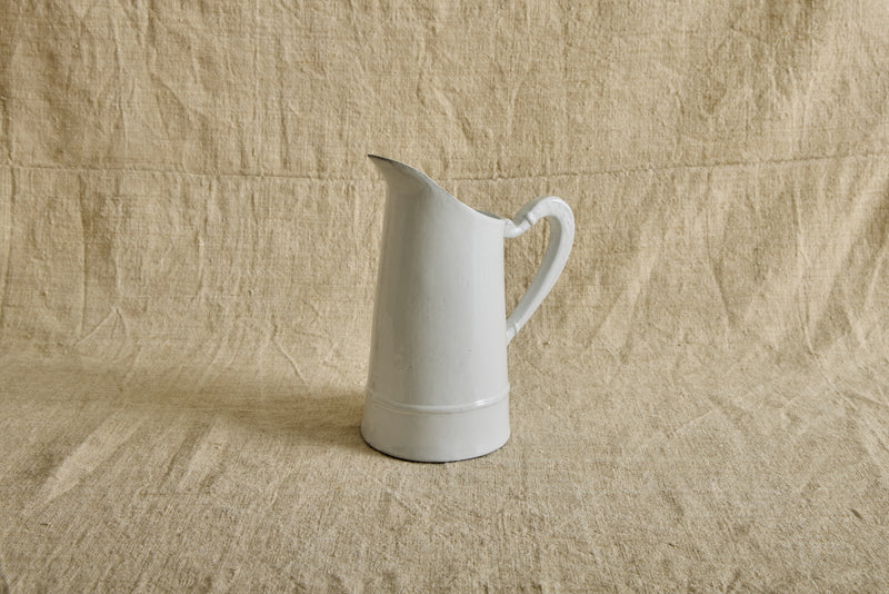 White Simple Hand-Glazed Ceramic Large Pitcher