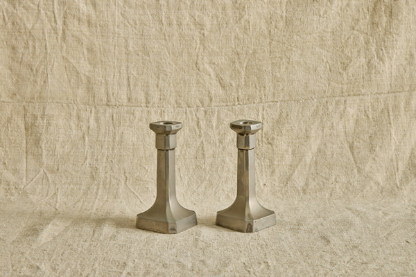 Pair of Pewter Candle Holders