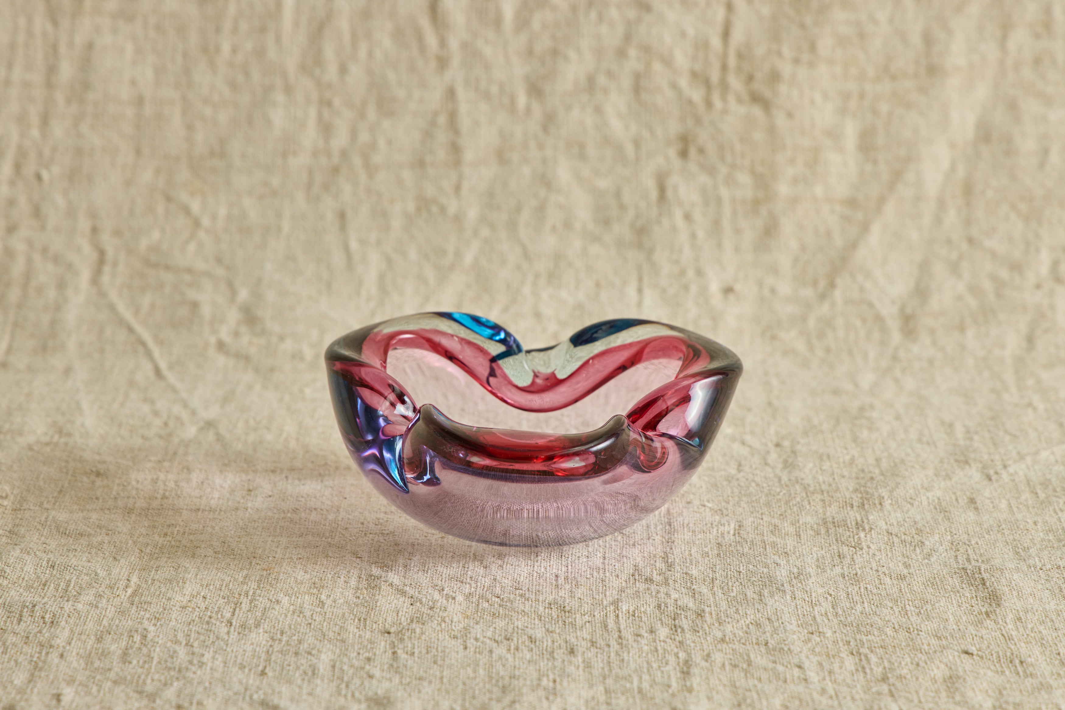 Pink & Blue Murano Dish