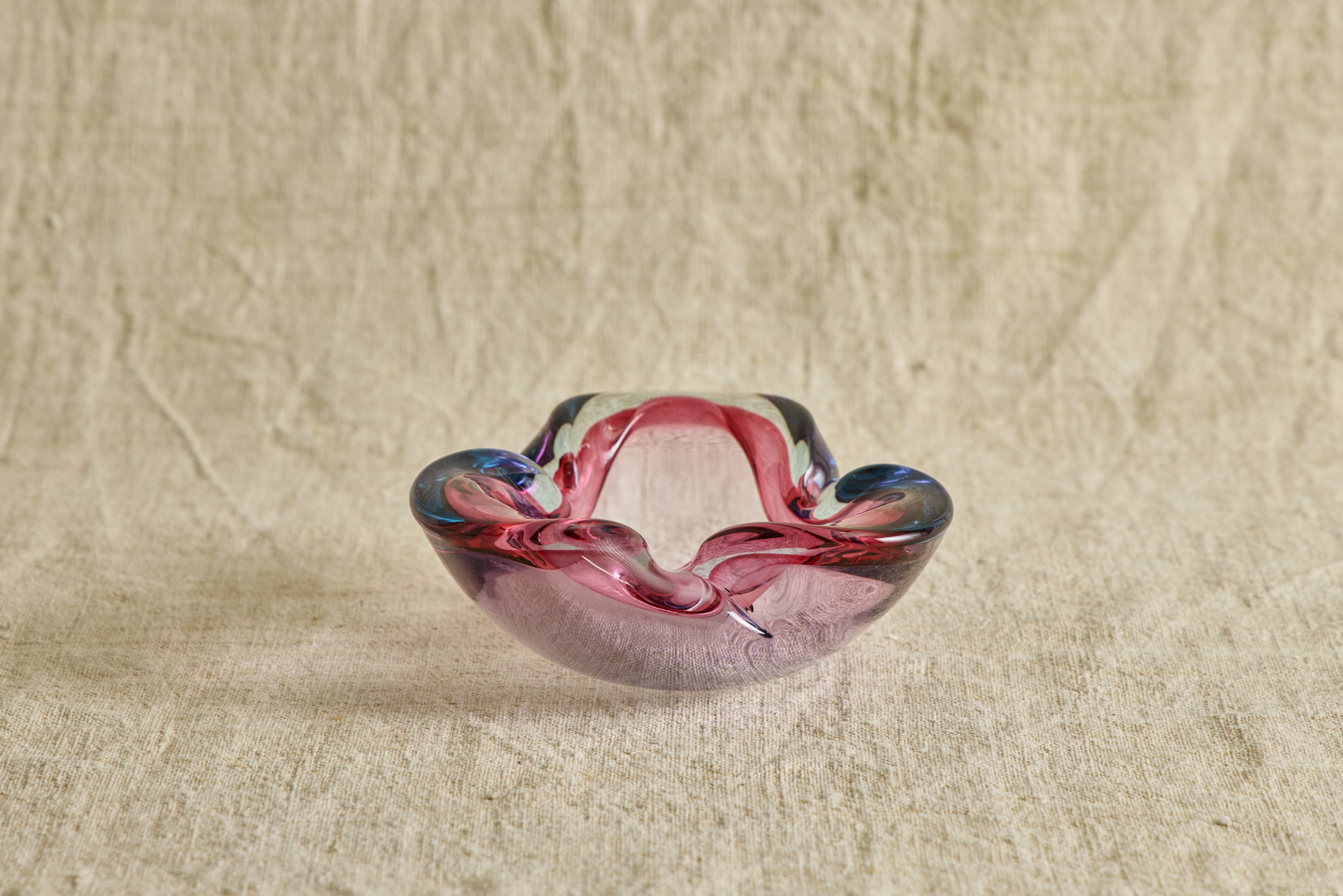Pink & Blue Murano Dish