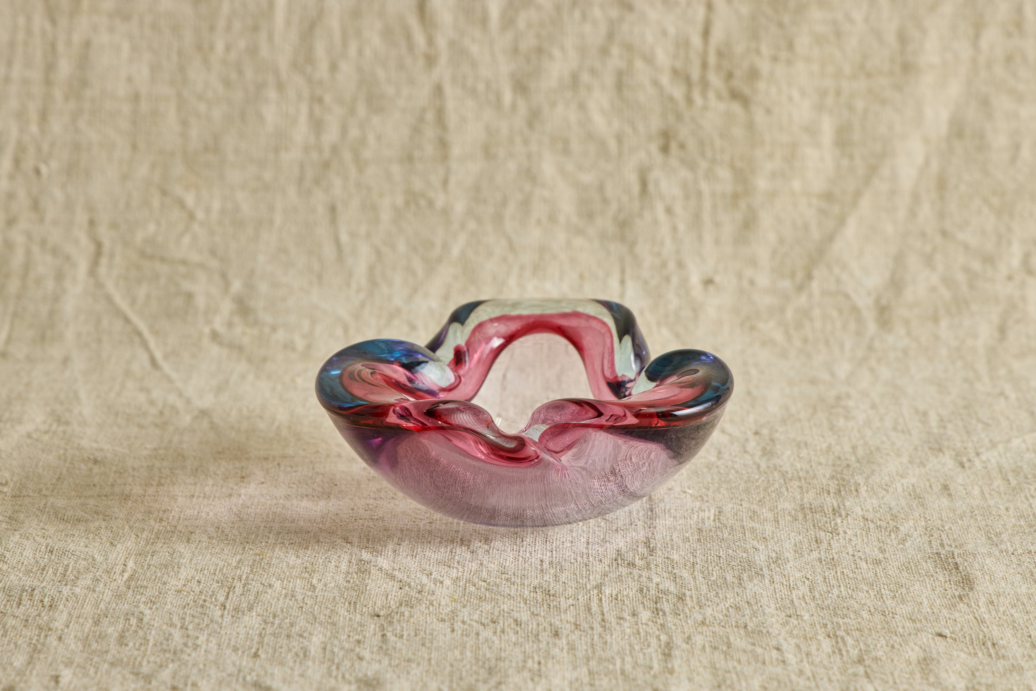 Pink & Blue Murano Dish