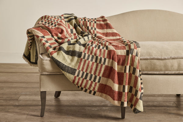 Cashmere Throw in Rust & Pistachio