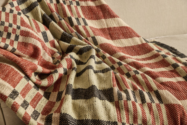 Cashmere Throw in Rust & Pistachio