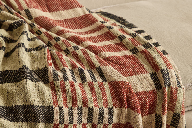 Cashmere Throw in Rust & Pistachio