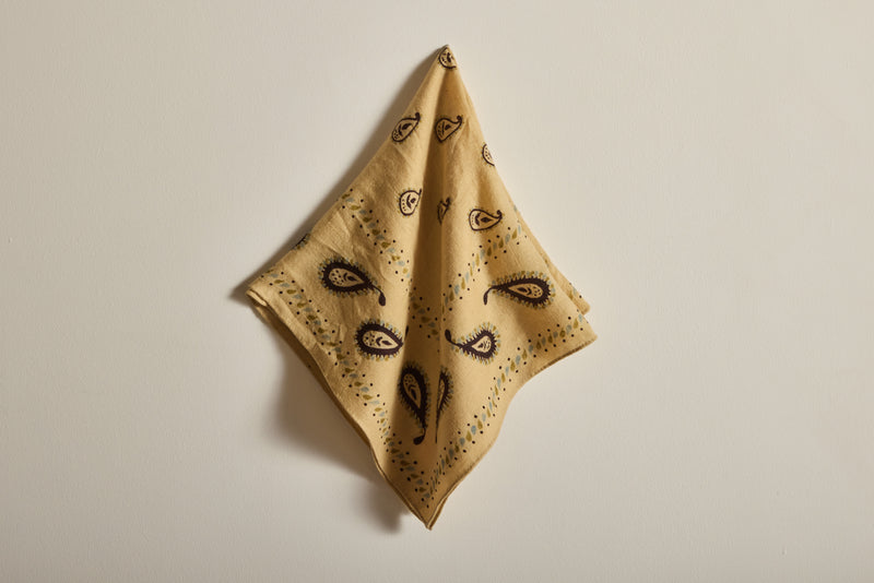 Cashmere Paisley Bandana in Sand