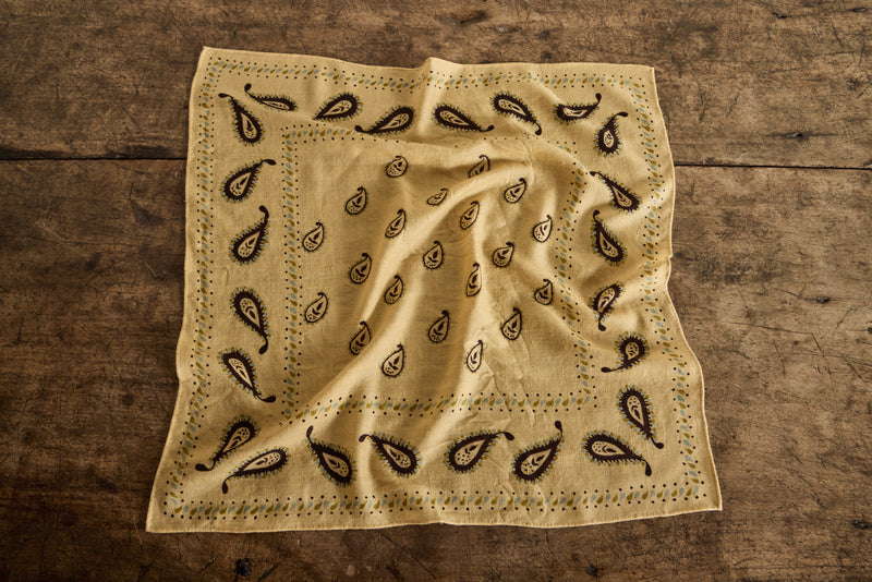 Cashmere Paisley Bandana in Sand