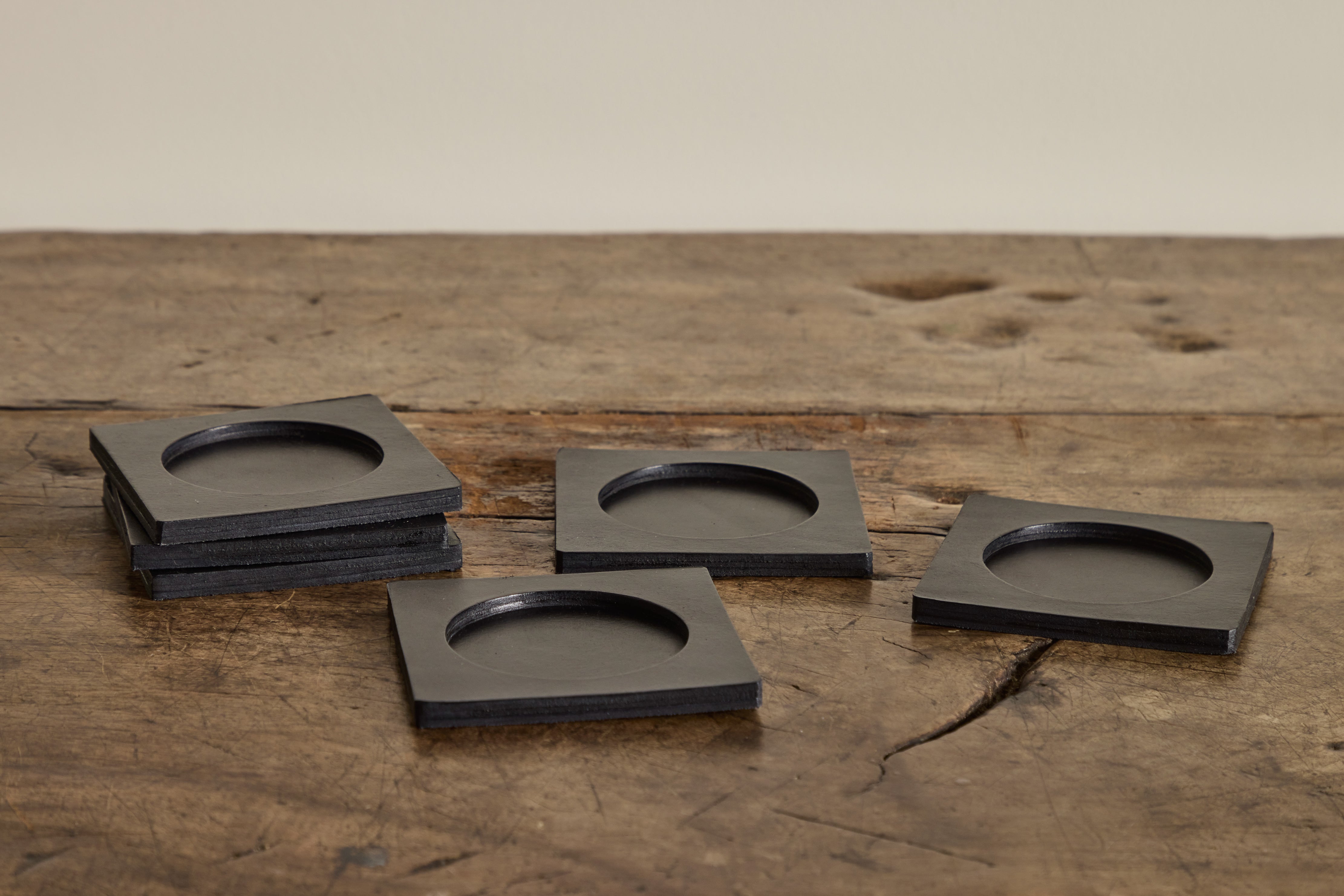 Peter Speliopoulos, Leather Coasters in Noir