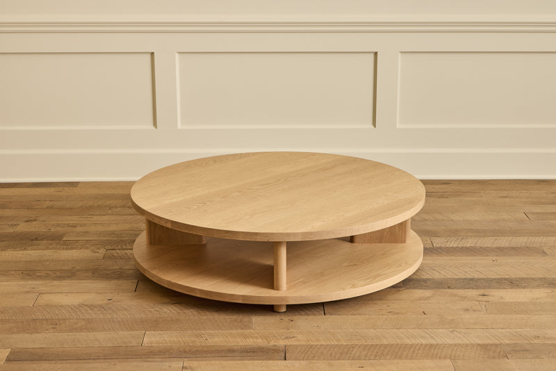 Round Shelf Coffee Table, 48"