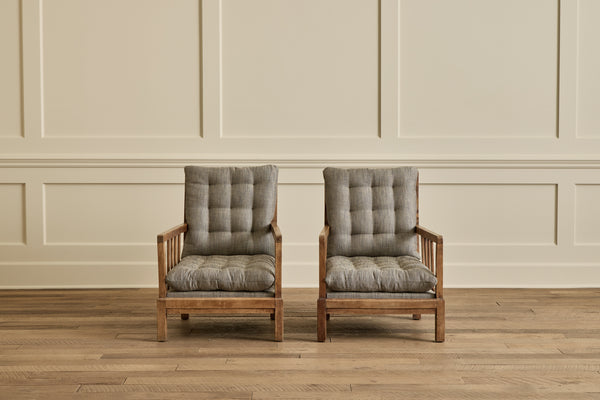 Pair of French Wood Arm Chairs