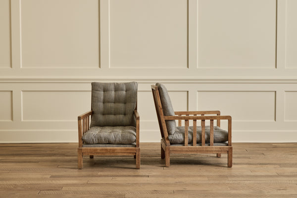 Pair of French Wood Arm Chairs