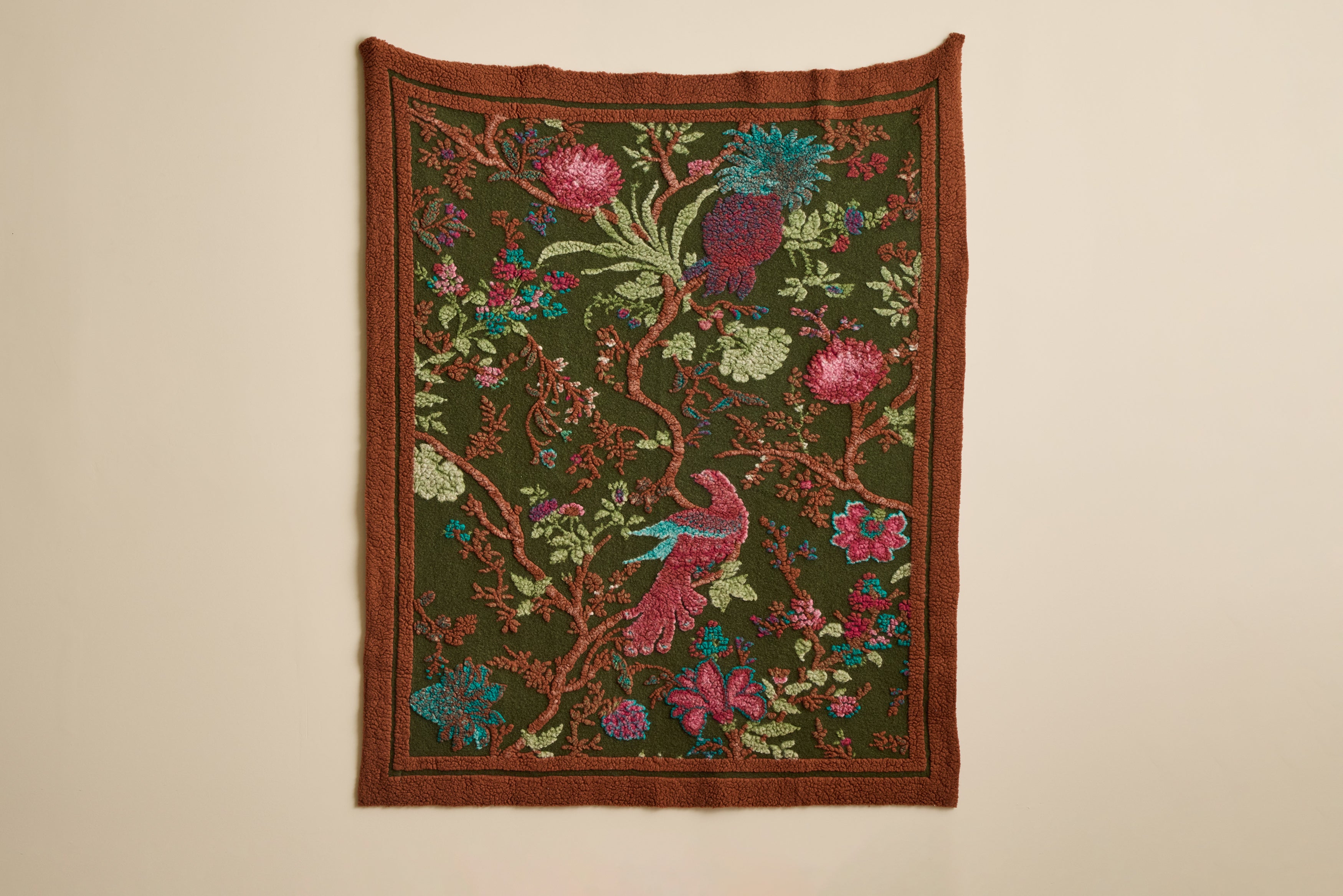 Italian Wool Throw in Olive