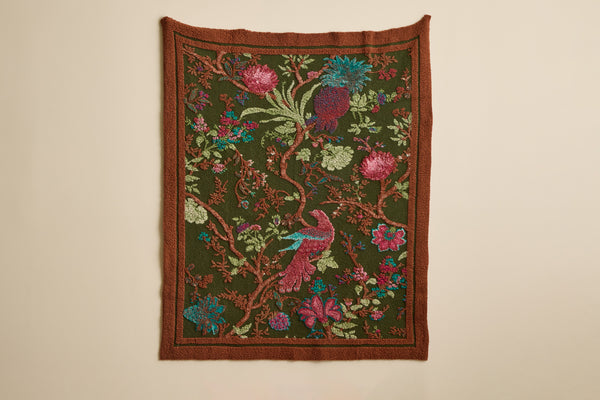 Italian Wool Throw in Olive