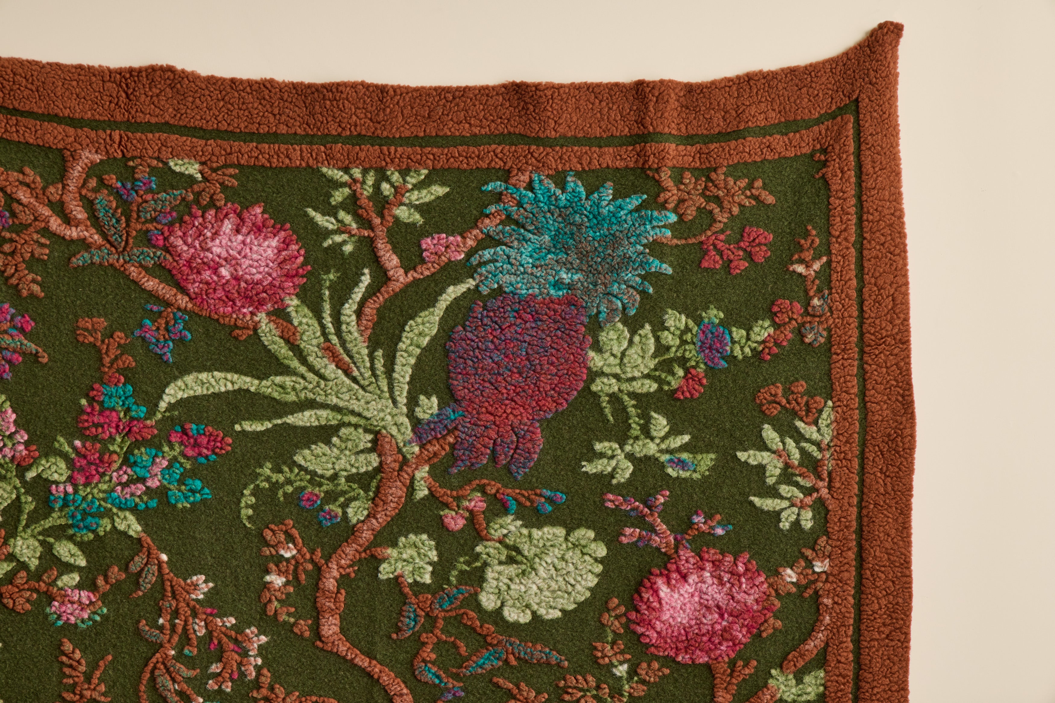 Italian Wool Throw in Olive