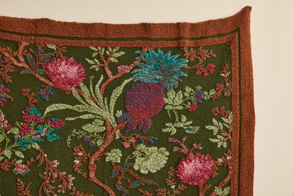 Italian Wool Throw in Olive