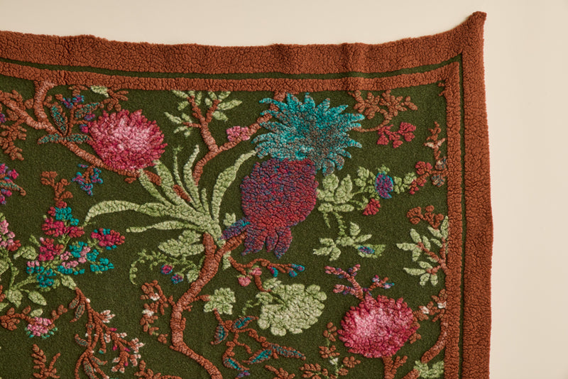 Italian Wool Throw in Olive