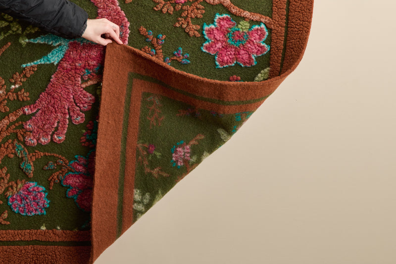 Italian Wool Throw in Olive