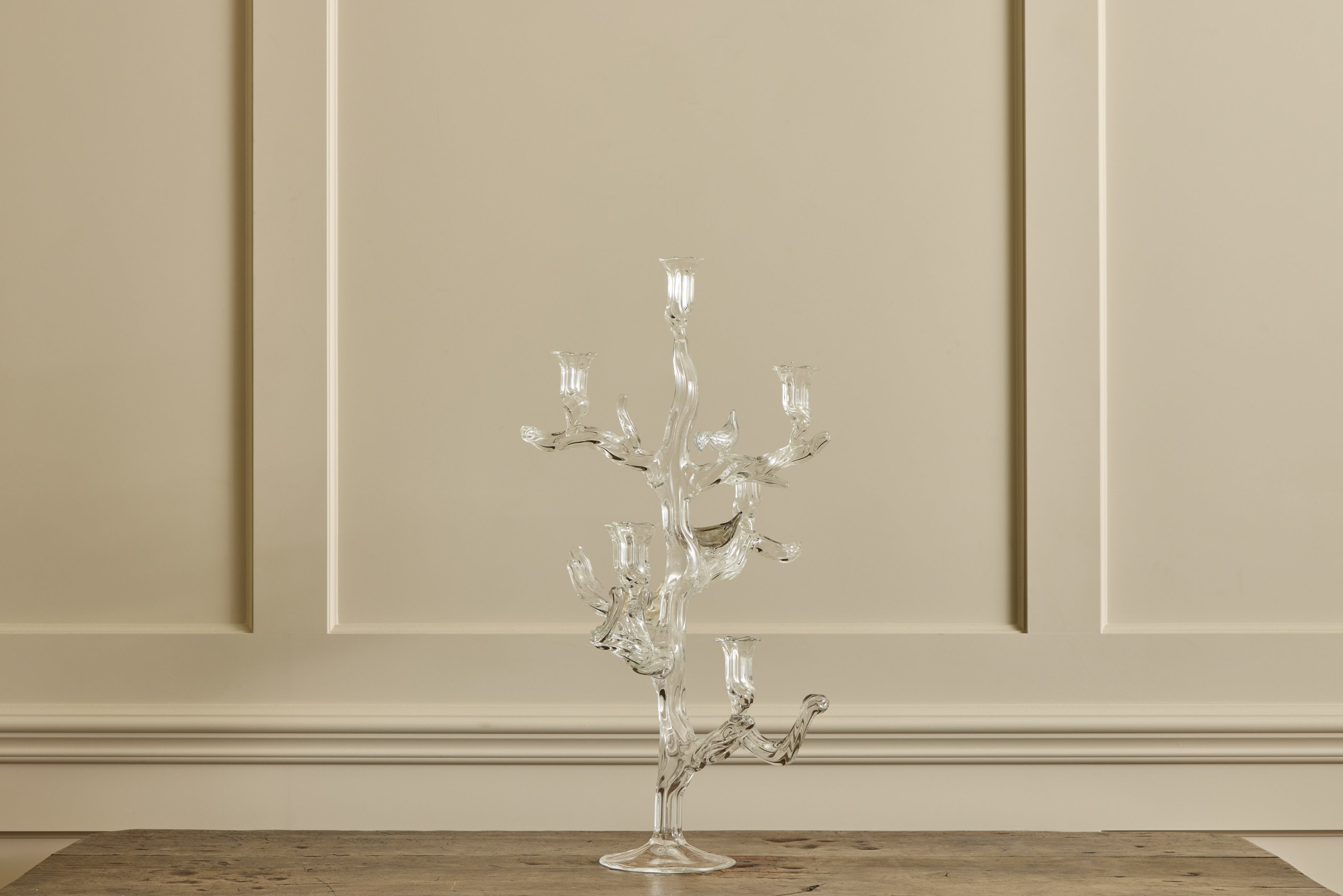 Tree of Life Candelabra with Colored Birds