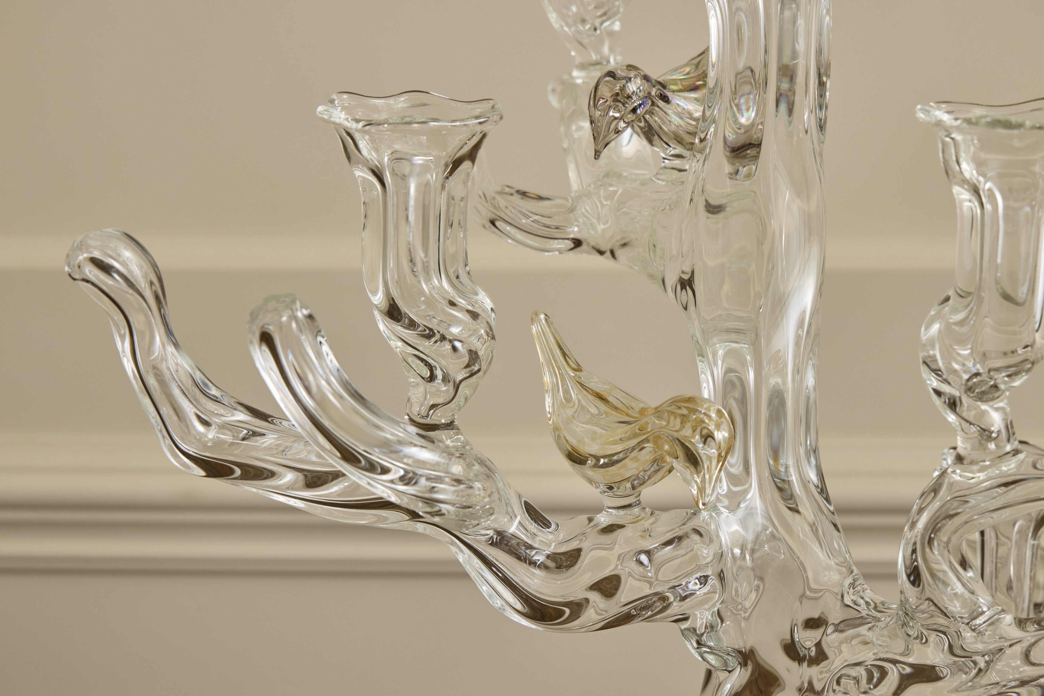 Tree of Life Candelabra with Colored Birds