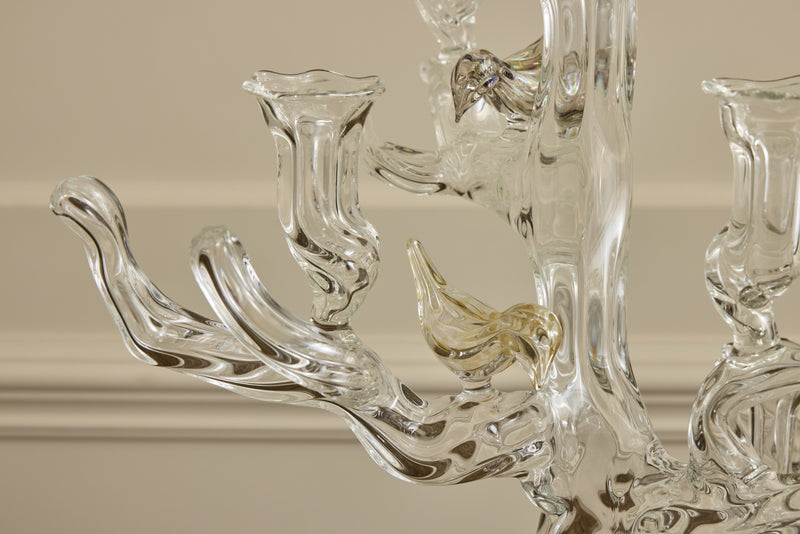 Tree of Life Candelabra with Colored Birds