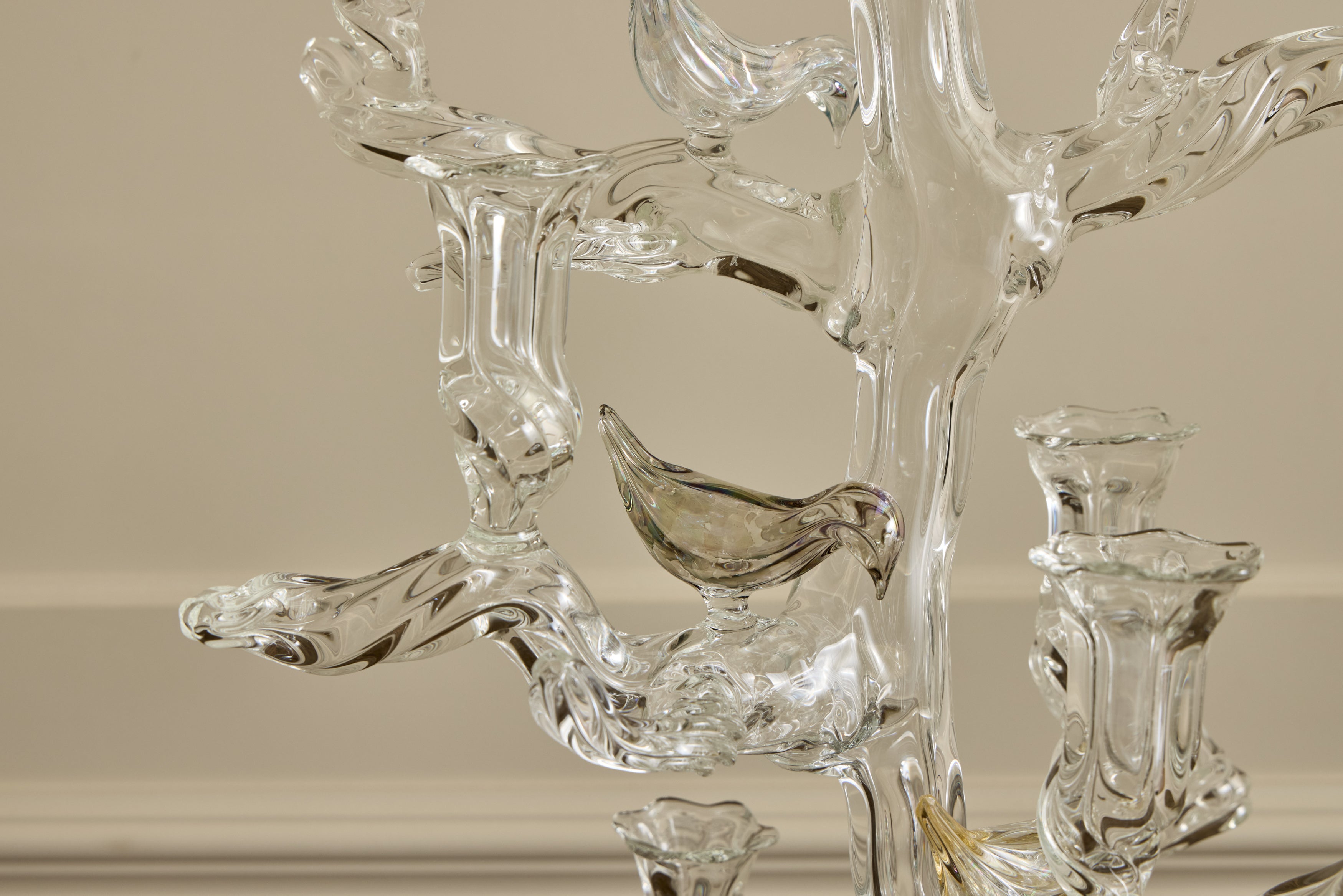 Tree of Life Candelabra with Colored Birds