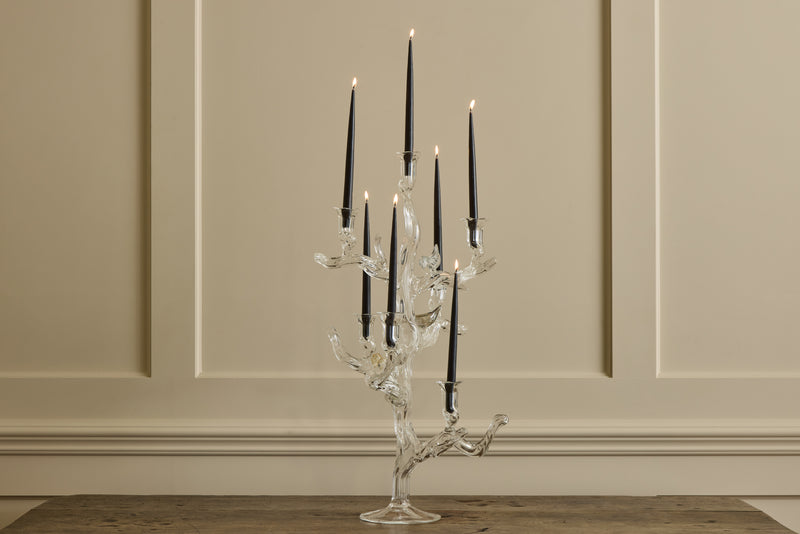 Tree of Life Candelabra with Colored Birds