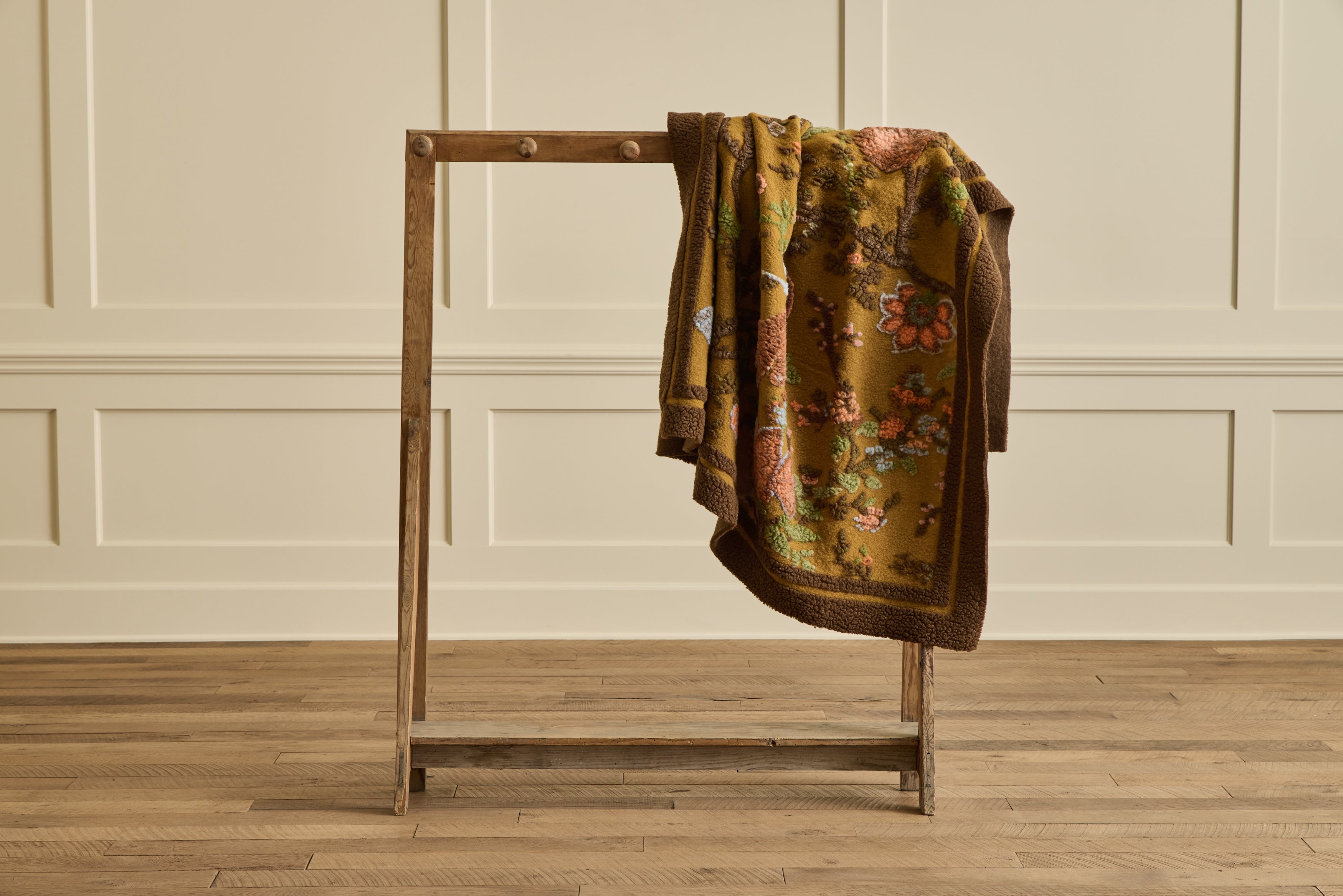 Italian Wool Throw in Mustard