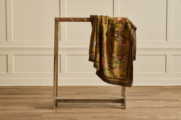 Italian Wool Throw in Mustard