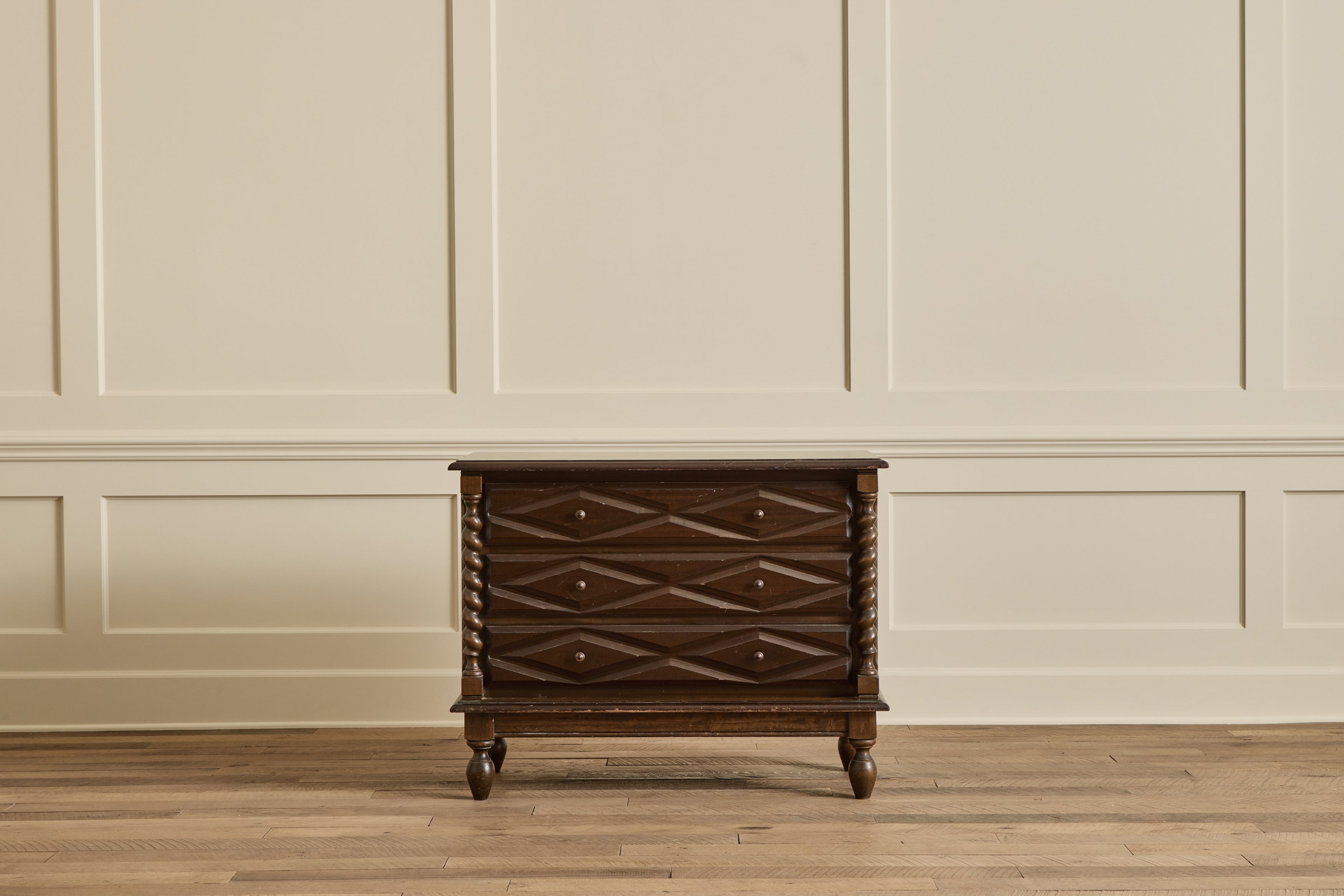 Dark Wood Carved Dresser