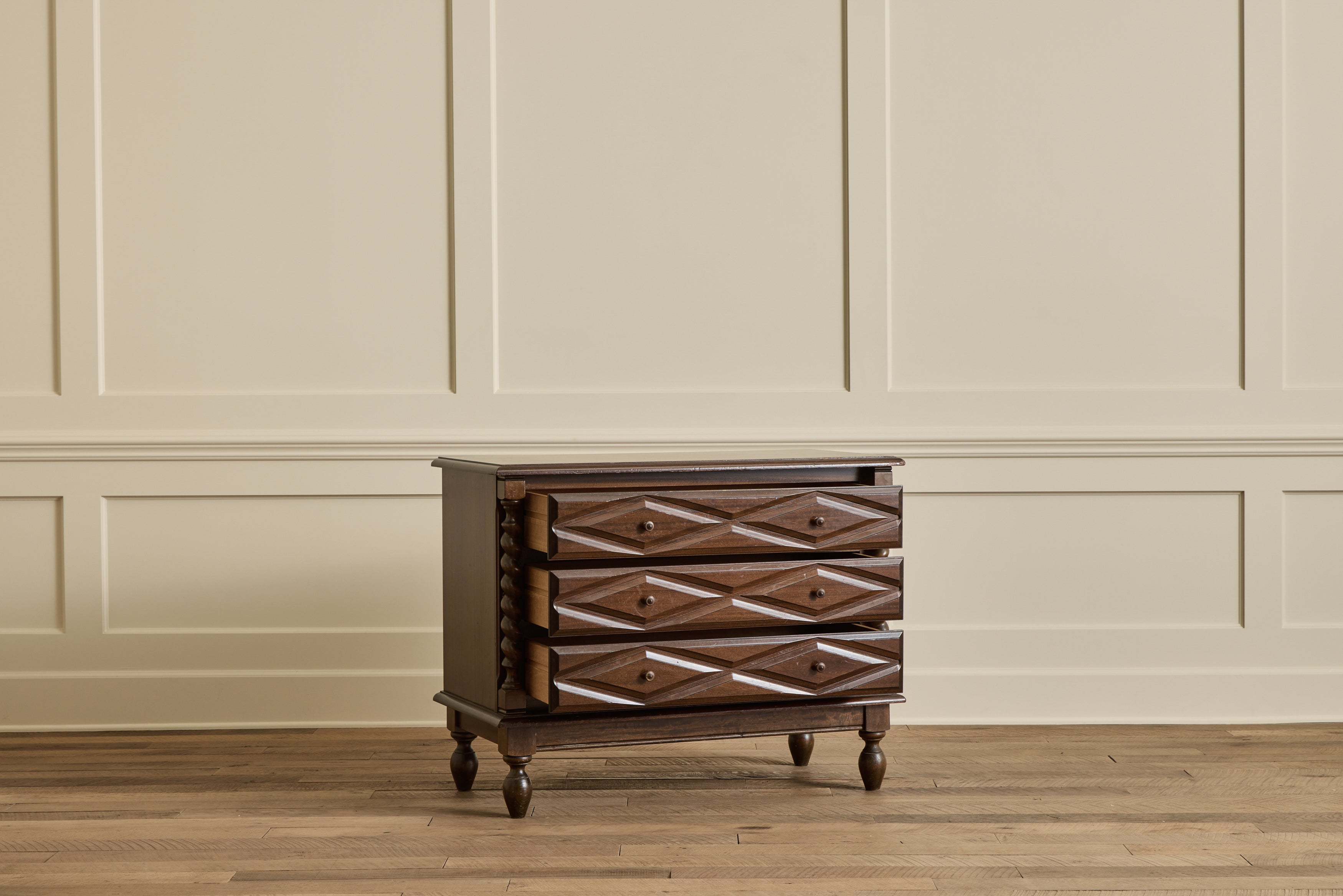 Dark Wood Carved Dresser