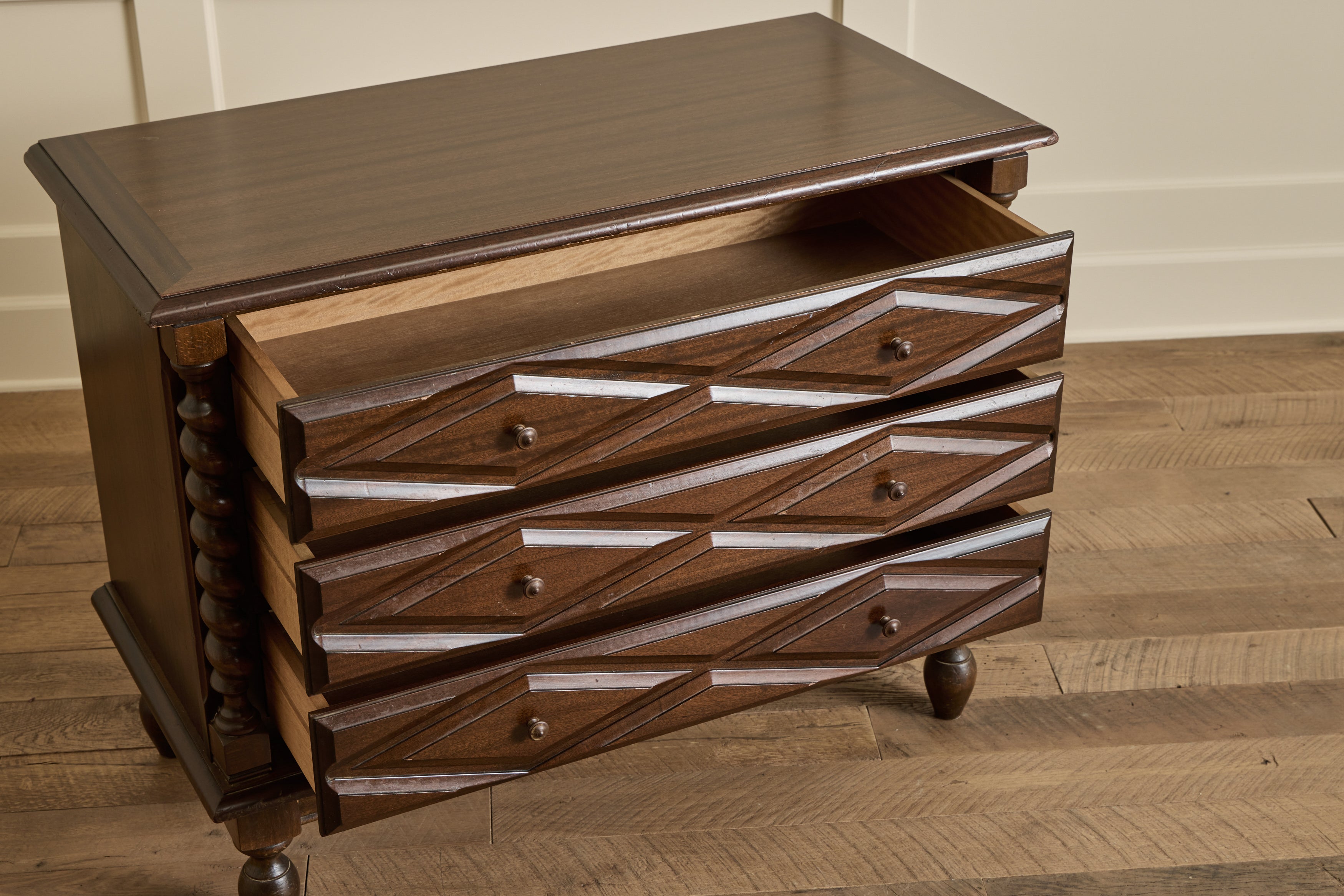 Dark Wood Carved Dresser