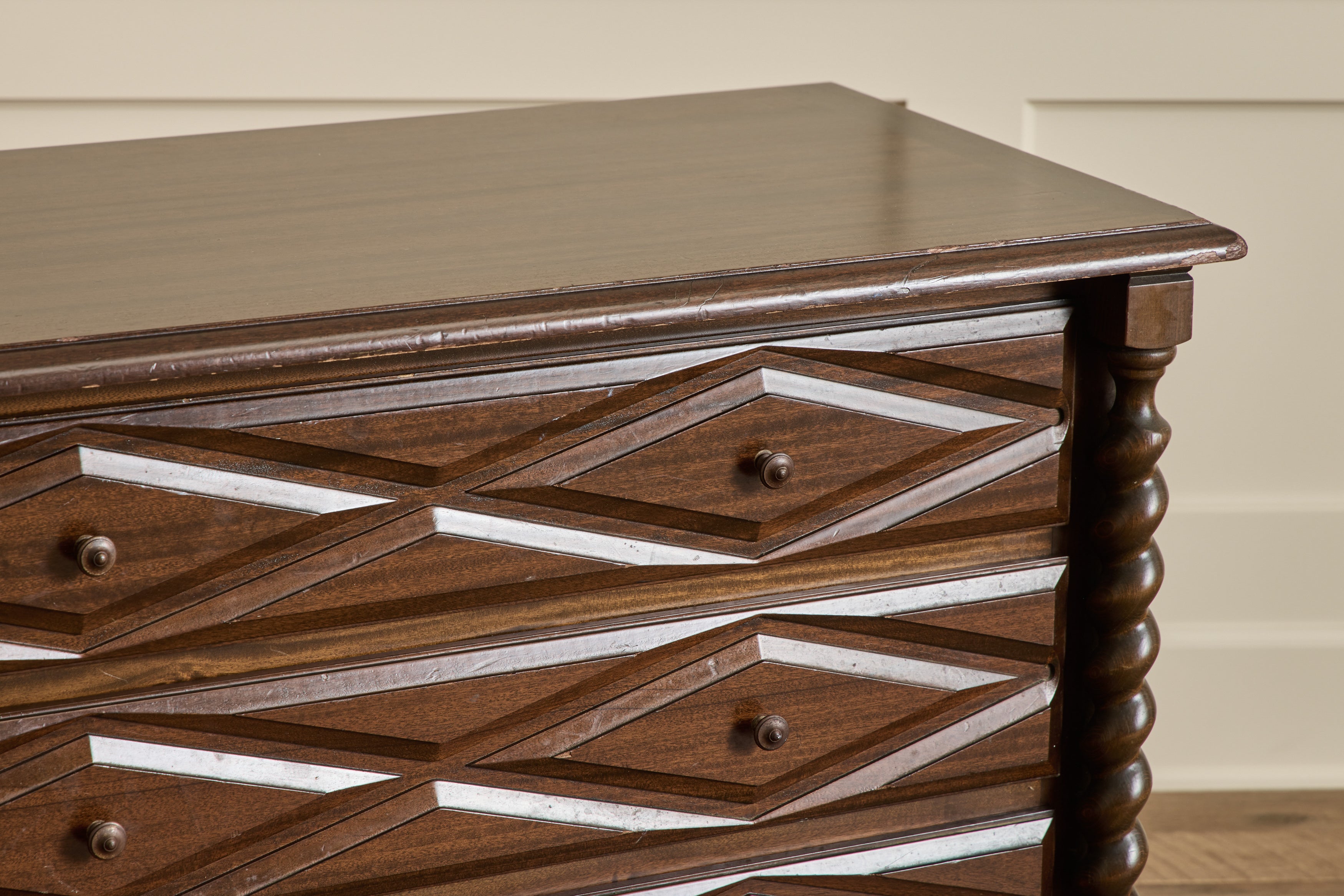 Dark Wood Carved Dresser