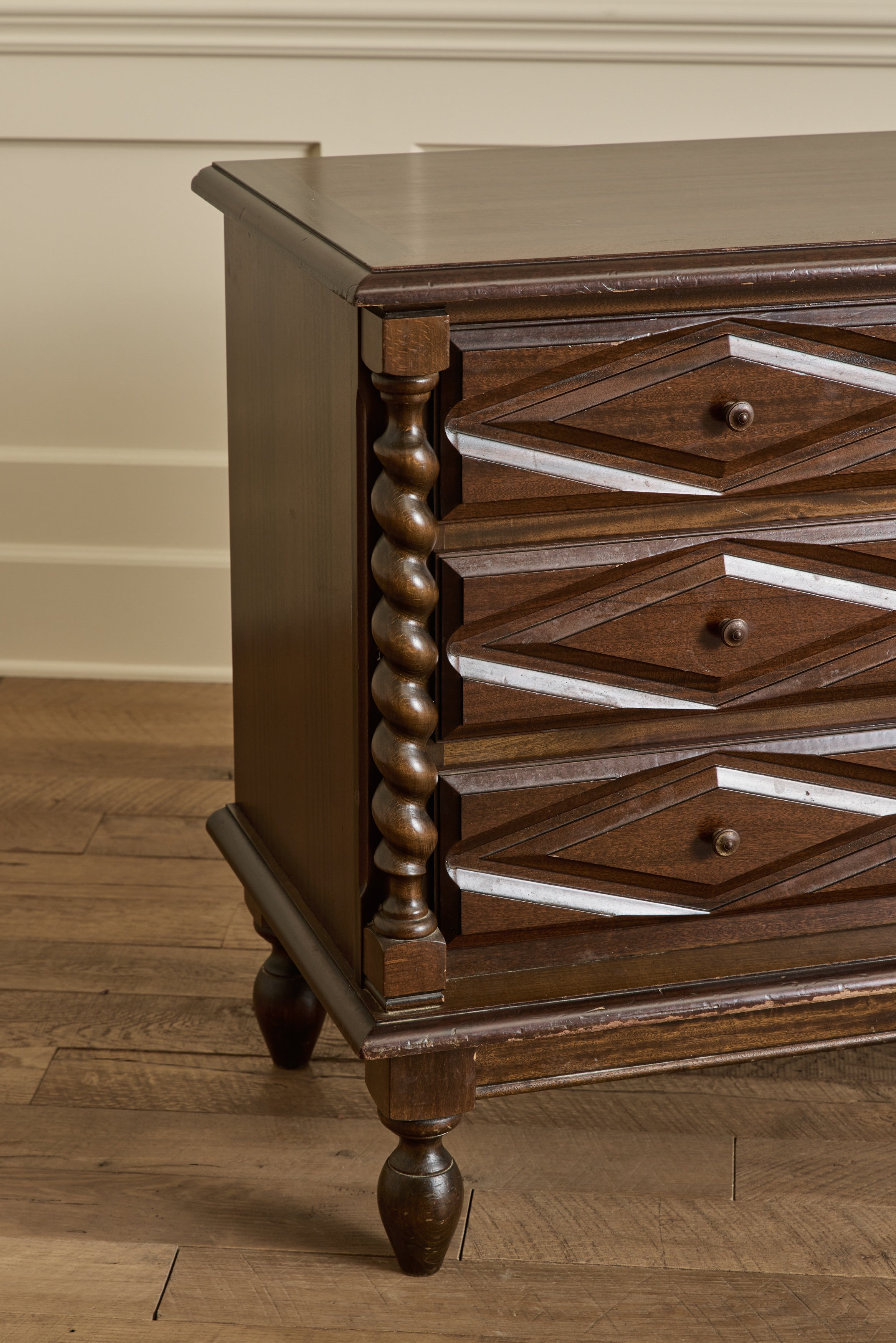 Dark Wood Carved Dresser