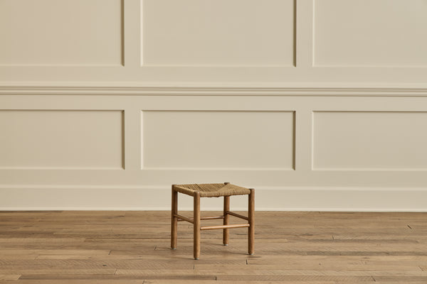 Danish Oak Wood & Rush Stool