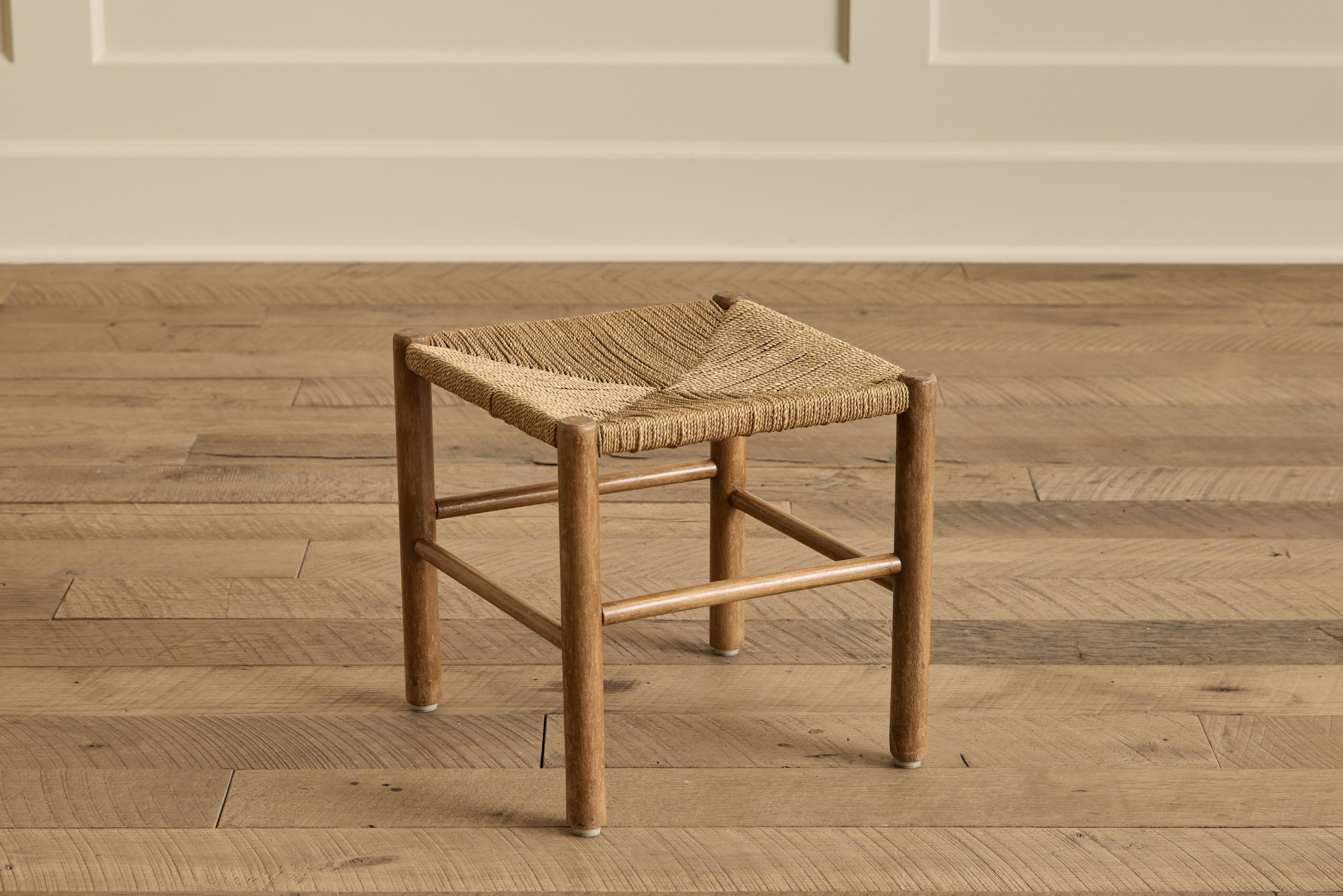 Danish Oak Wood & Rush Stool