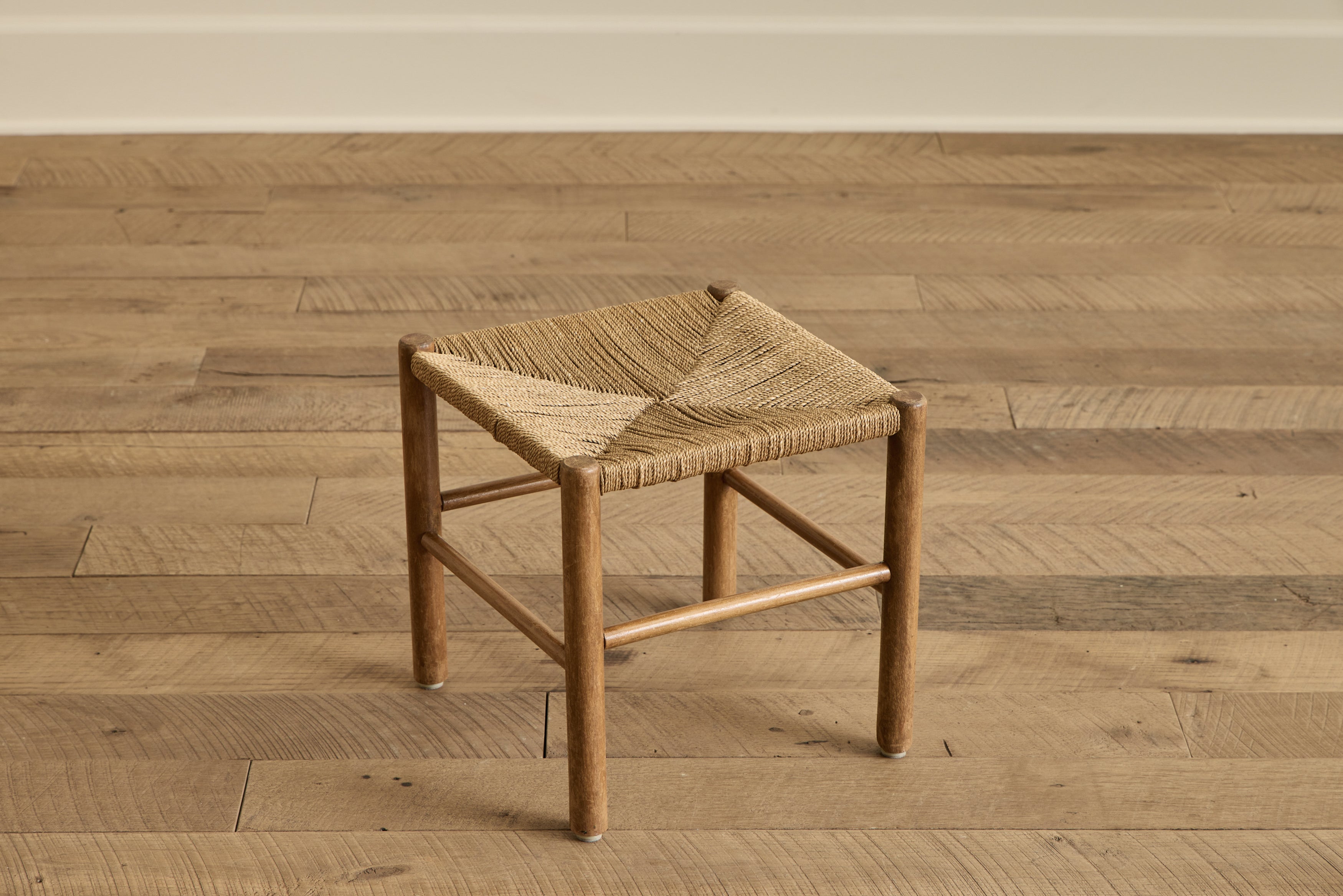 Danish Oak Wood & Rush Stool