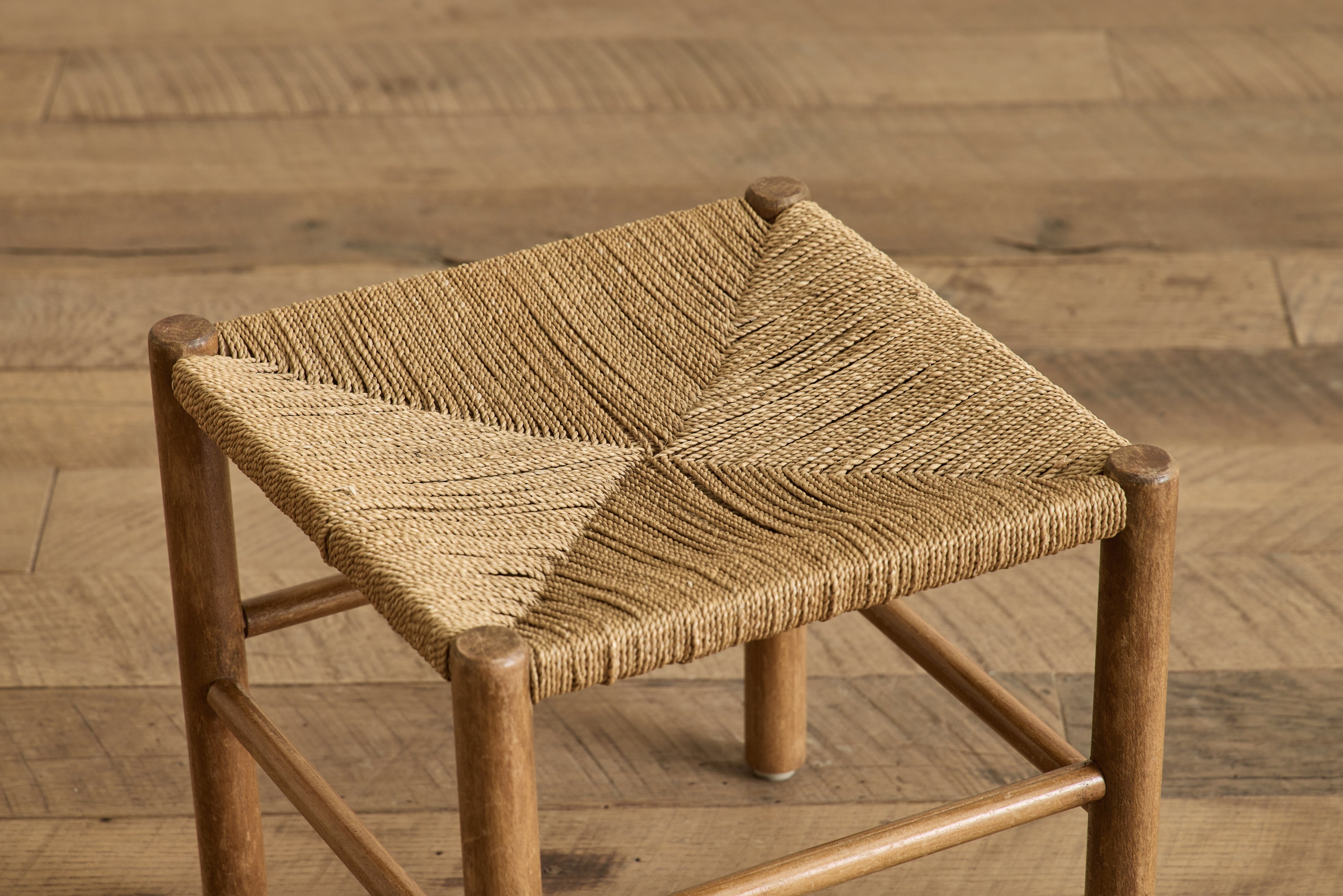 Danish Oak Wood & Rush Stool