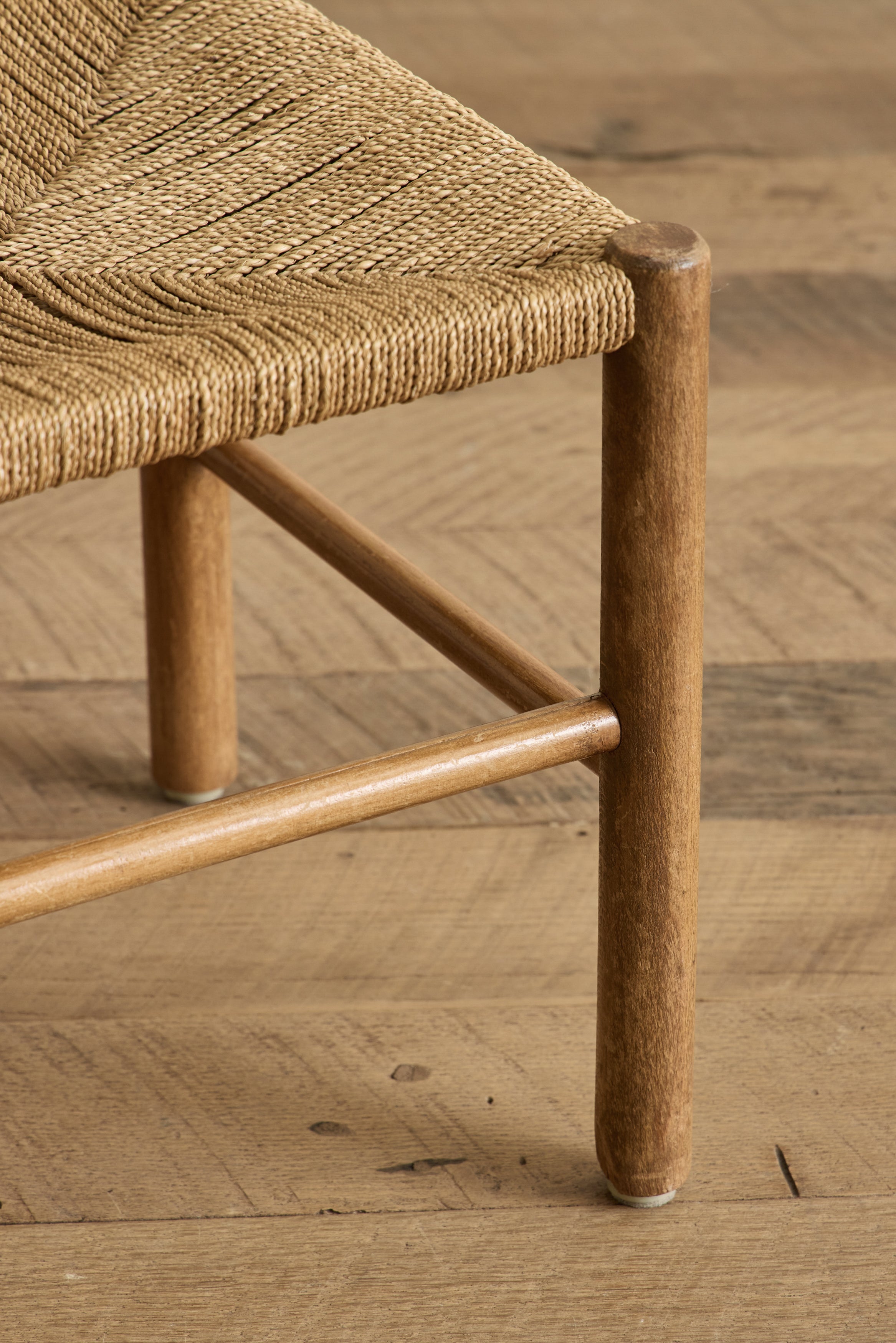 Danish Oak Wood & Rush Stool
