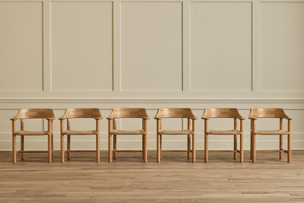 Set of 6 Rush Seat Daumiller Chairs