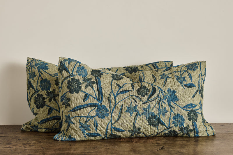Floral Hash Stripe Shams, Set Of 2 – Nickey Kehoe