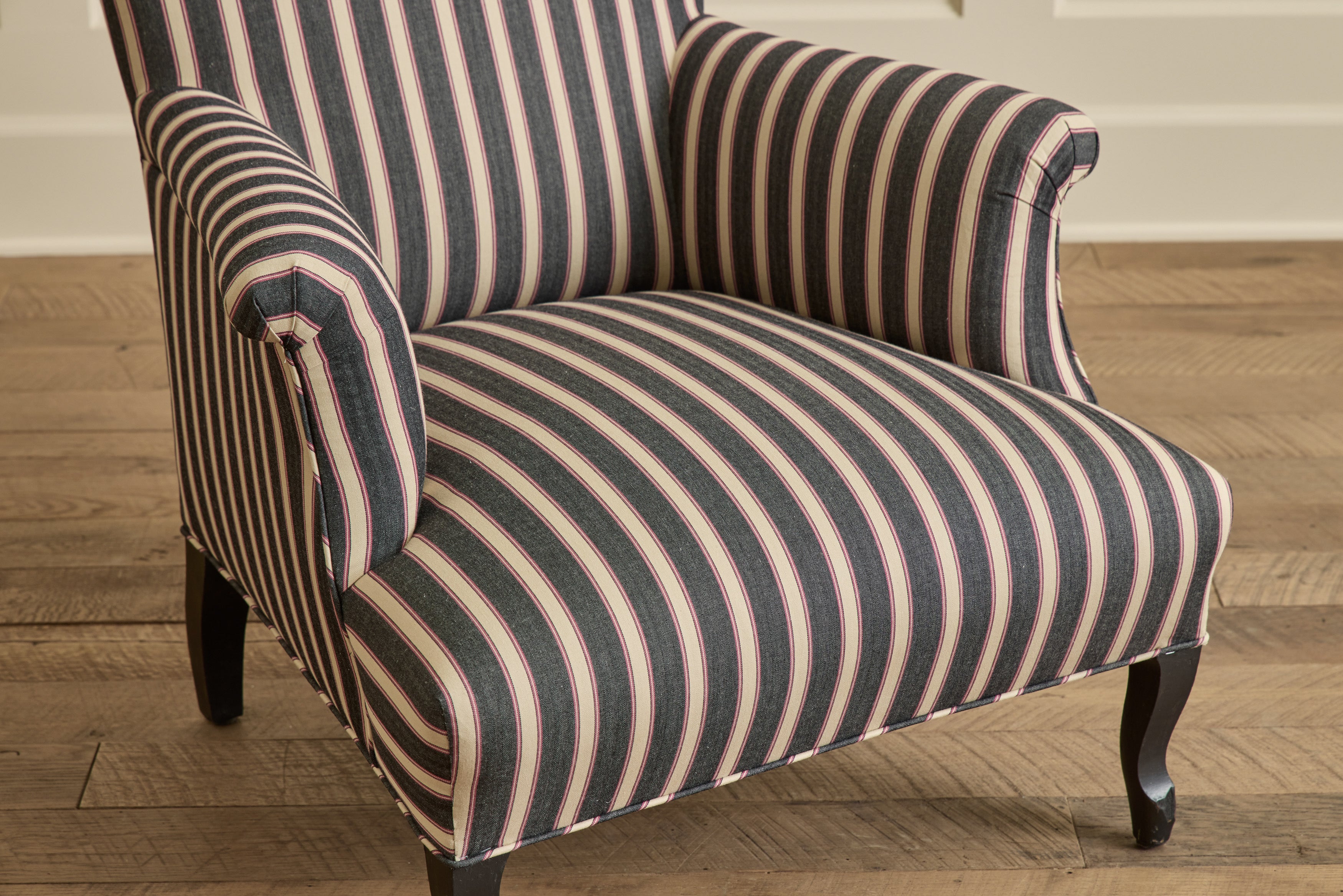 Pair of Napoleon III Striped Chairs